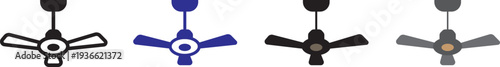Ceiling fan icon. Universal Cooling Symbols. Product catalog design.