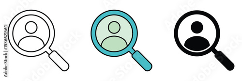 Recruitment icon symbol template for graphic and web design, representing hiring process, job search, candidate selection, and human resources