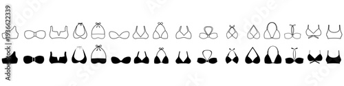 Brassiere icon vector set. Underwear  Illustration sign collection. Swimsuit symbol. Bra logo.