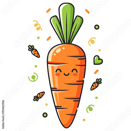 Cute Kawaii Carrot Character Illustration