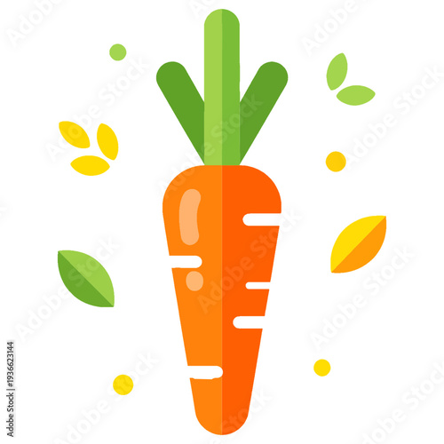 Flat Style Carrot Vegetable Icon