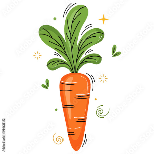 Hand-drawn Carrot Illustration for Healthy Eating