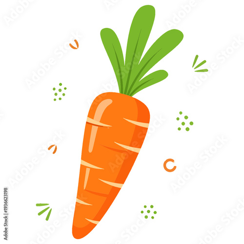 Cute Cartoon Carrot Illustration for Healthy Eating
