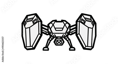 Futuristic Robot Illustration Design.