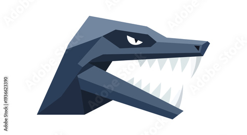 Geometric Wolf Head Illustration.