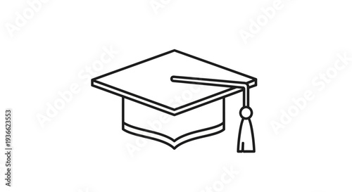 Graduation Cap Icon Illustration.