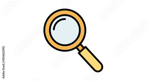 Magnifying Glass Icon Illustration.