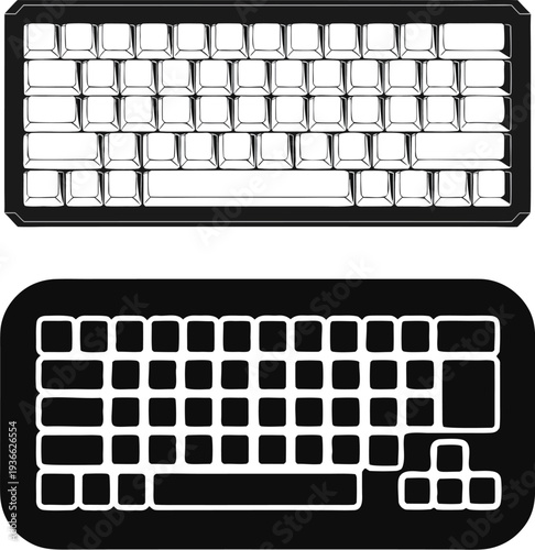 Keyboard Collection: A set of sleek keyboard designs showcasing a modern aesthetic, perfect for technology and design-focused projects.