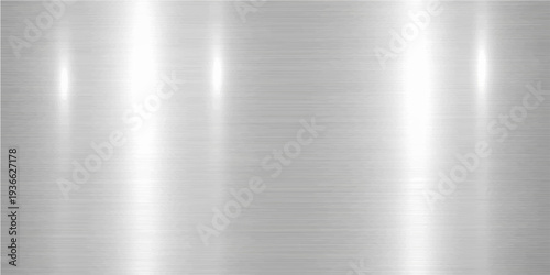 Abstract luminous streaks of light dance across a polished metal surface, the metallic texture. create a captivating display of reflections and shadows.