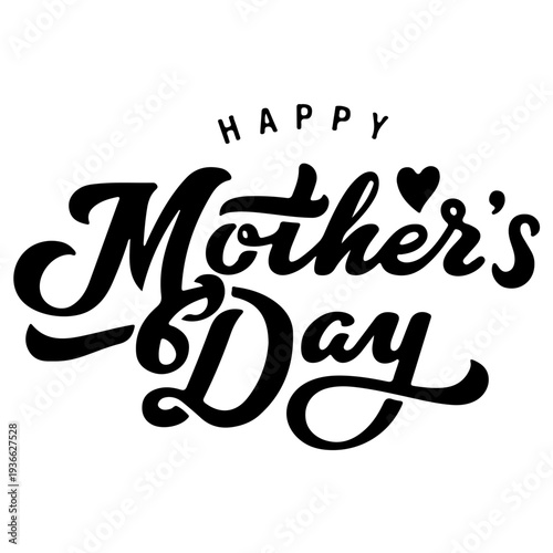 Happy Mother's Day Typography: A heartwarming display of elegant lettering celebrates the essence of motherhood, expressing love and appreciation in a timeless design.