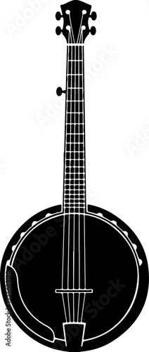 Banjo silhouette vector illustration