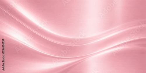 Abstract smooth and lustrous waves of flowing silk in a photorealistic pink hue, evoke a sense of elegance, sophistication and modern design.