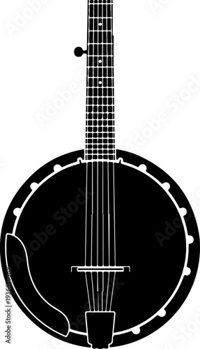 Banjo silhouette vector illustration