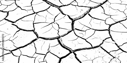 Dry cracked earth soil texture background with dramatic drought pattern natural desert ground surface.