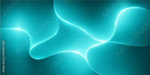 Abstract luminous teal swirls ripple across a dark background, evoking a sense of fluid movement and dynamic energy in this digital art.