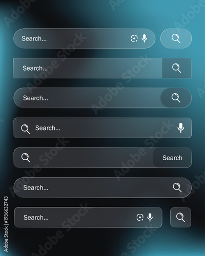 Modern Search Bar UI Icon Set