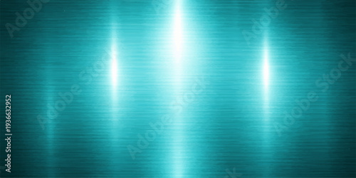 Abstract an eye-catching turquoise-hued metal background, radiating with vibrant, bright, gleaming stripes, presenting an impressive display of modern, tech-inspired design. 