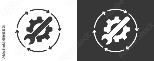 Maintenance Icon Set Vector Collection Isolated In Black And White
