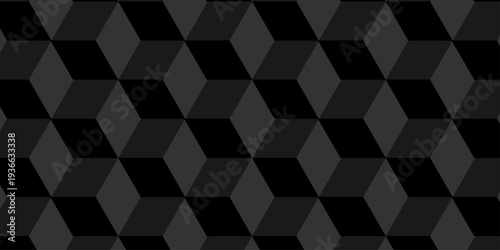 Vector structure box minimal black paper abstract cube. minimal square wall texture. geometric tile hexagon mosaic wall grid wallpaper. block cube isometric mosaic background.