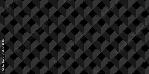 Vector structure box minimal black paper abstract cube. minimal square wall texture. geometric tile hexagon mosaic wall grid wallpaper. block cube isometric mosaic background.
