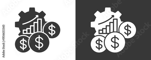 Asset Utilization Icon Set Vector Collection Isolated In Black And White