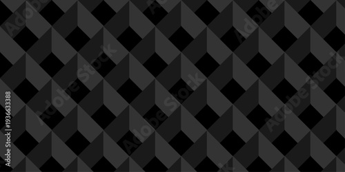 Vector structure box minimal black abstract cube square wall texture. geometric tile hexagon mosaic wall grid wallpaper. minimal geometric block cube isometric mosaic texture background.
