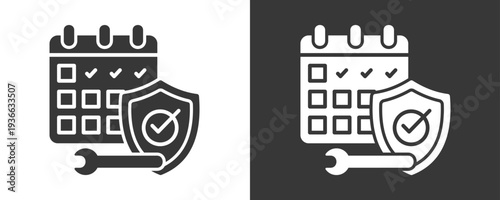 Schedule Icon Set Vector Collection Isolated In Black And White