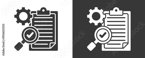 Audit Icon Set Vector Collection Isolated In Black And White