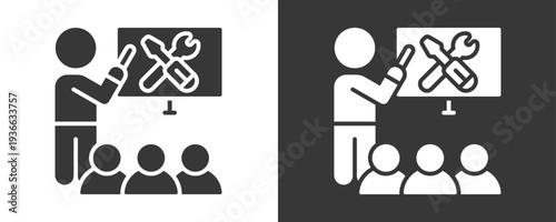 Training Icon Set Vector Collection Isolated In Black And White