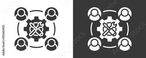 Teamwork Icon Set Vector Collection Isolated In Black And White