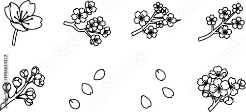 sakura icon flat vector icon