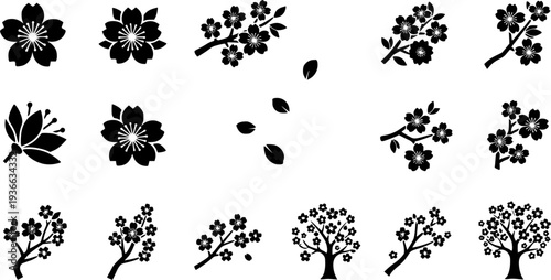 sakura icon flat vector icon