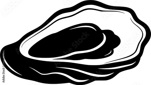 oyster black silhouette logo vector, oyster icon illustration