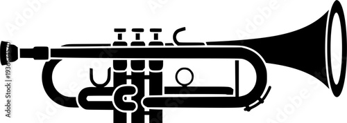 trumpet icon flat vector icon 