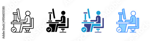 Workplace icon set multiple style collection