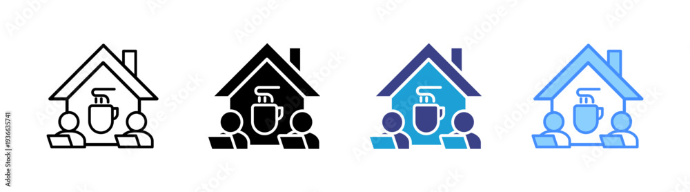 Obraz premium Coffee House icon set multiple style collection