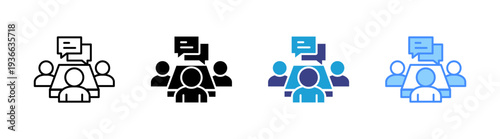 Discussion icon set multiple style collection