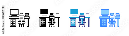 Office icon set multiple style collection