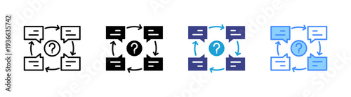 Discussion icon set multiple style collection