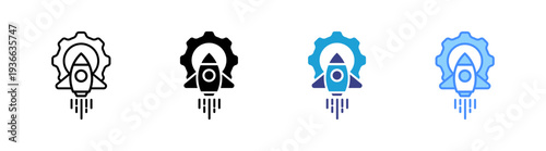 Start Up icon set multiple style collection