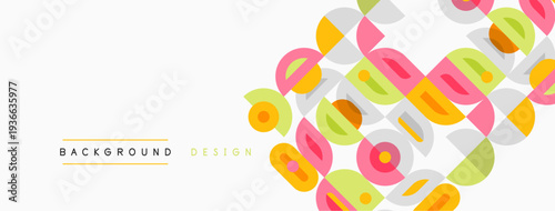 Abstract geometric pattern. Overlapping circles, squares create modern design. Soft colors, minimalist style. Background element for projects.