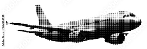 airplane halftone. vector design element
