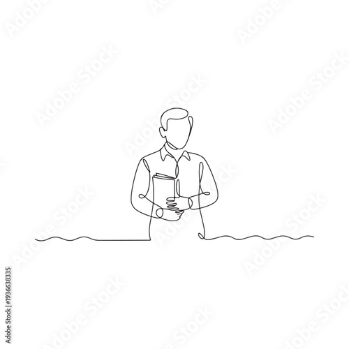 Simple line drawing of a man meditating in a lotus position