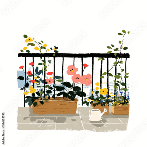 Sunlit Urban Balcony Planter Display