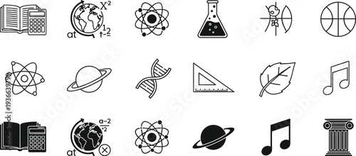 Science and Education Vector Icons Set"