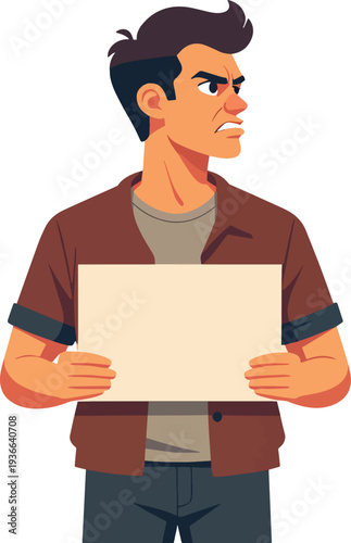 uomo che protesta manifestazione riunione politica azione vettoriale