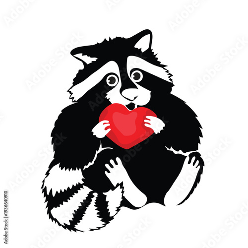 A small cute fluffy raccoon