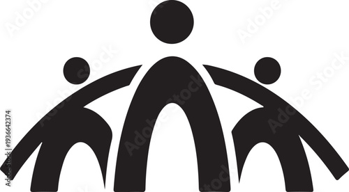 bridge people family together human unity logo vector icon