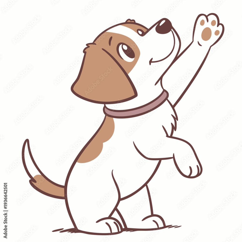 Obraz premium Puppy Waving Paw