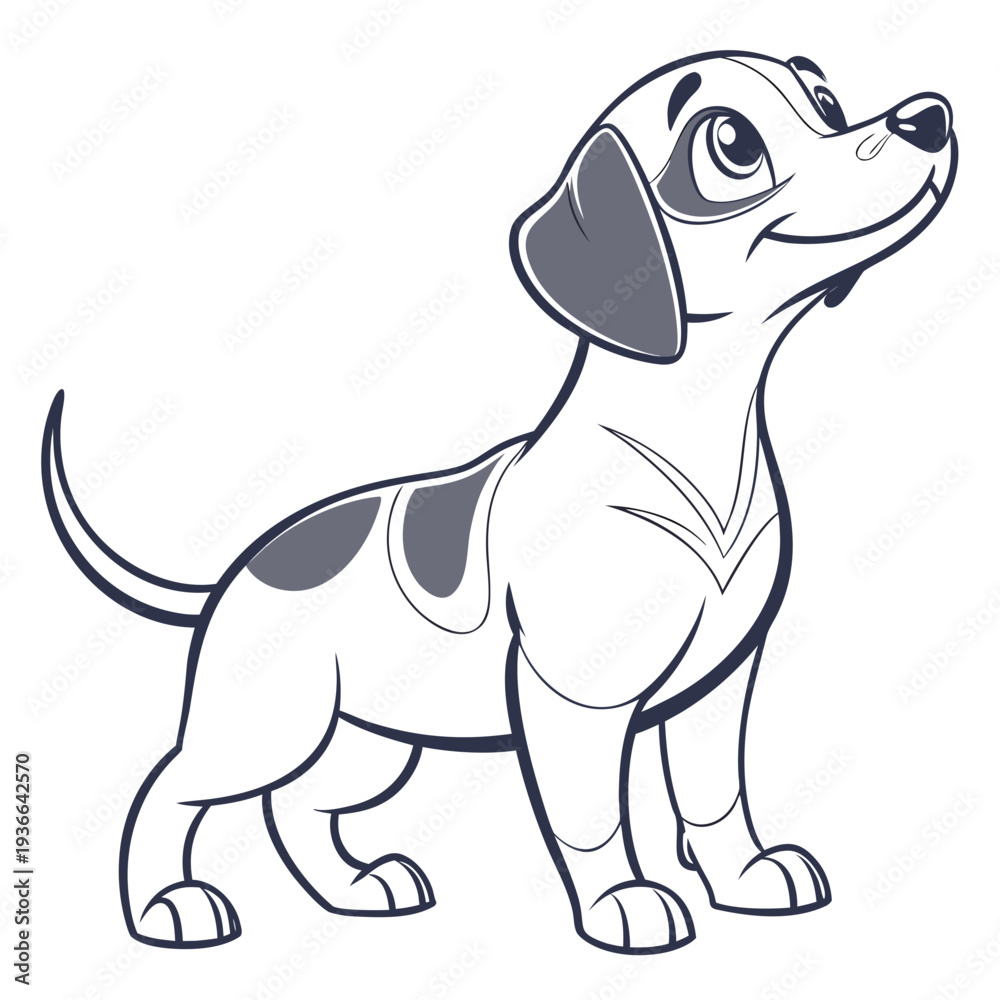 Fototapeta premium Rounded Geometric Puppy Full Body